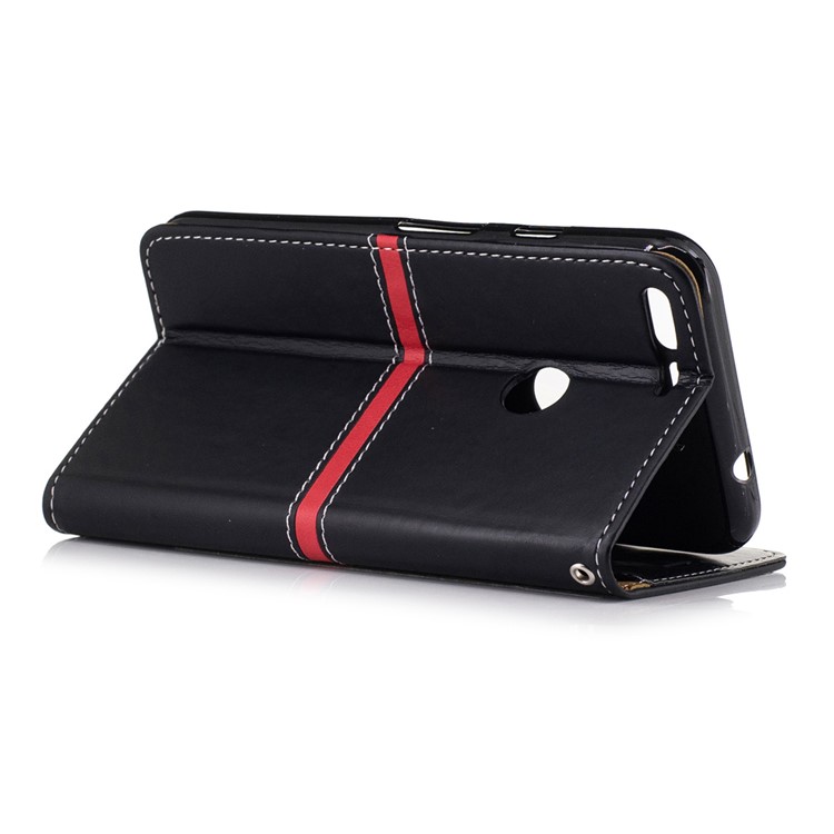 Graceful Series Stitching Leather Wallet Case with Hand Strap for Google Pixel XL - Black-3