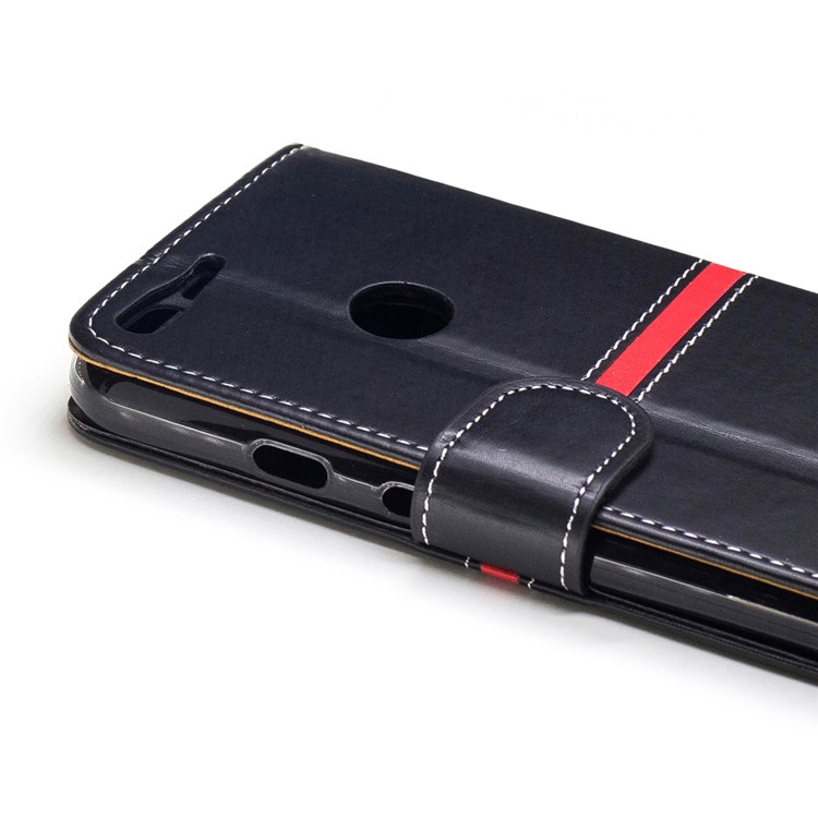 Graceful Series Stitching Leather Wallet Case with Hand Strap for Google Pixel XL - Black-6