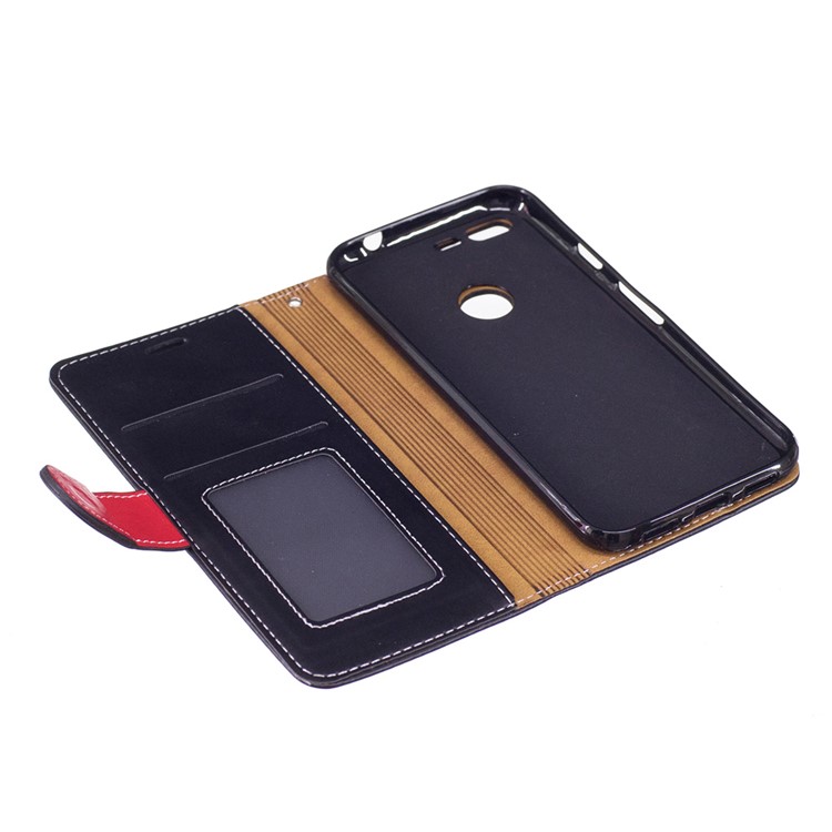 Graceful Series Stitching Leather Wallet Case with Hand Strap for Google Pixel XL - Black-7