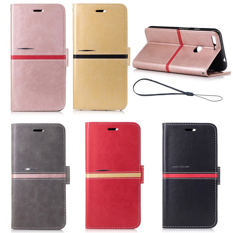 Graceful Series Stitching Leather Wallet Case with Hand Strap for Google Pixel XL - Black-8
