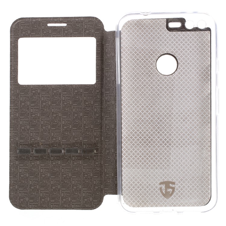 Slide Answer View Window Leather Phone Case for Google Pixel XL - Black-6