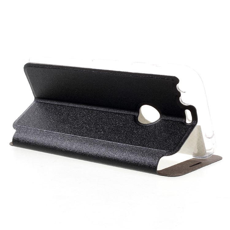 View Window Touch Slide Leather Flip Case for Google Pixel - Black-5