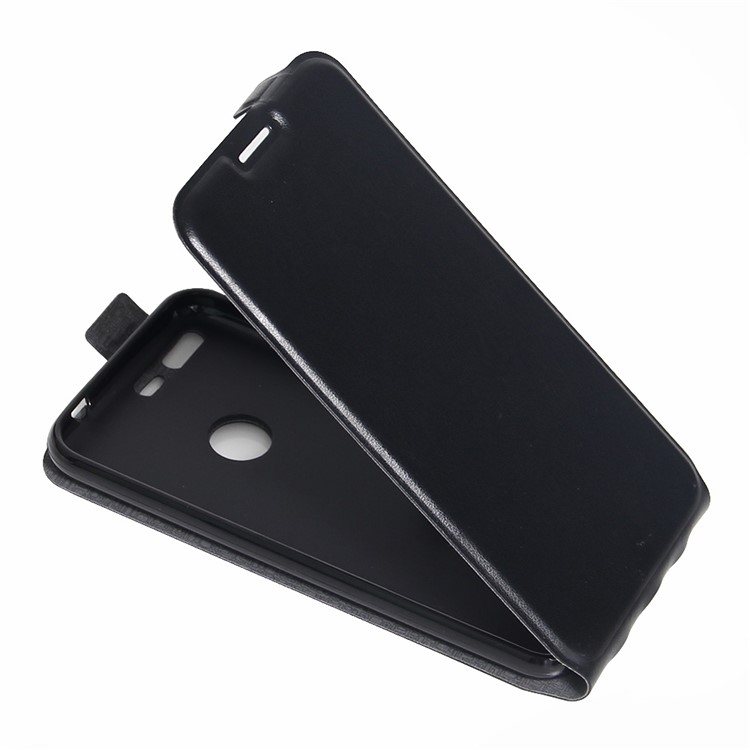 For Google Pixel XL Crazy Horse Vertical Flip Leather Case with Card/Photo Slot - Black-4