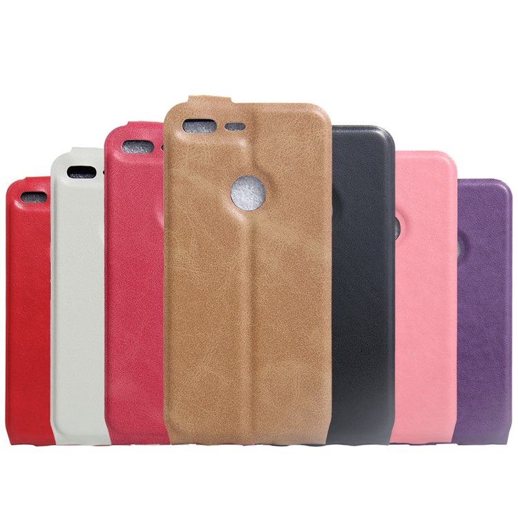 For Google Pixel XL Crazy Horse Vertical Flip Leather Case with Card/Photo Slot - Black-5