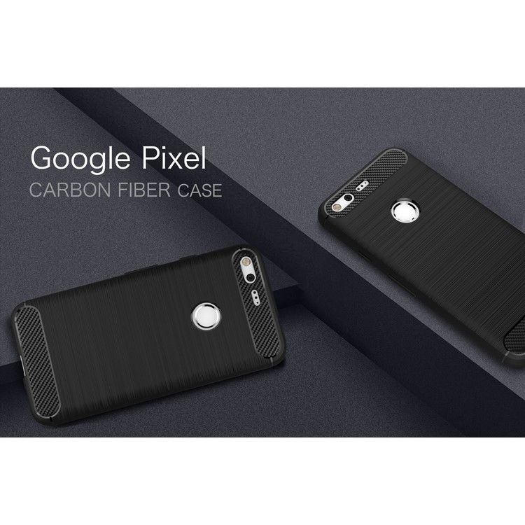 Carbon Fiber Brushed TPU Drop-proof Phone Case for Google Pixel - Black-2