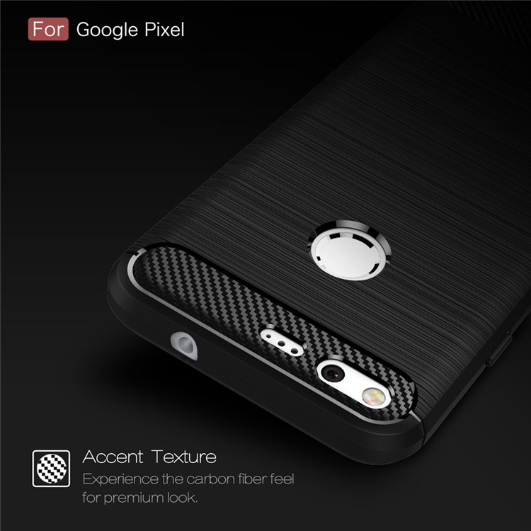 Carbon Fiber Brushed TPU Drop-proof Phone Case for Google Pixel - Black-5