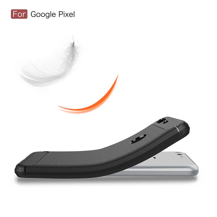Carbon Fiber Brushed TPU Drop-proof Phone Case for Google Pixel - Black-8