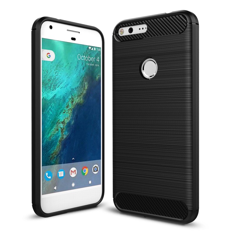 Carbon Fibre Brushed TPU Shell for Google Pixel XL - Black-1