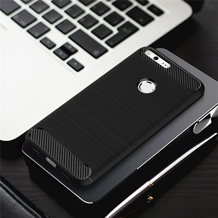 Carbon Fibre Brushed TPU Shell for Google Pixel XL - Black-10