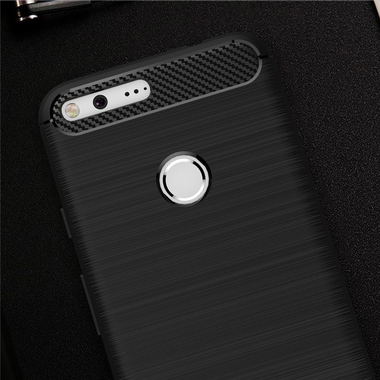 Carbon Fibre Brushed TPU Shell for Google Pixel XL - Black-11