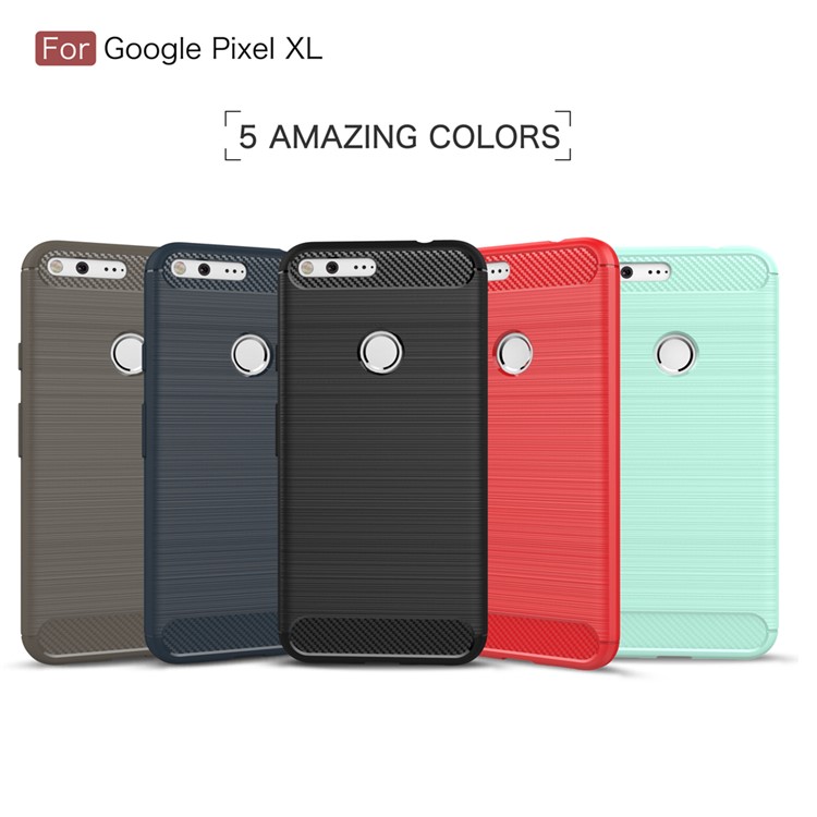 Carbon Fibre Brushed TPU Shell for Google Pixel XL - Black-12