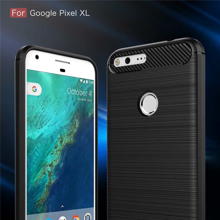 Carbon Fibre Brushed TPU Shell for Google Pixel XL - Black-3