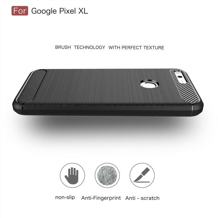Carbon Fibre Brushed TPU Shell for Google Pixel XL - Black-4