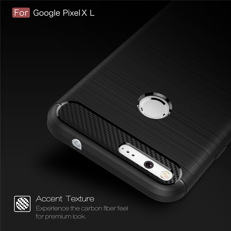 Carbon Fibre Brushed TPU Shell for Google Pixel XL - Black-5