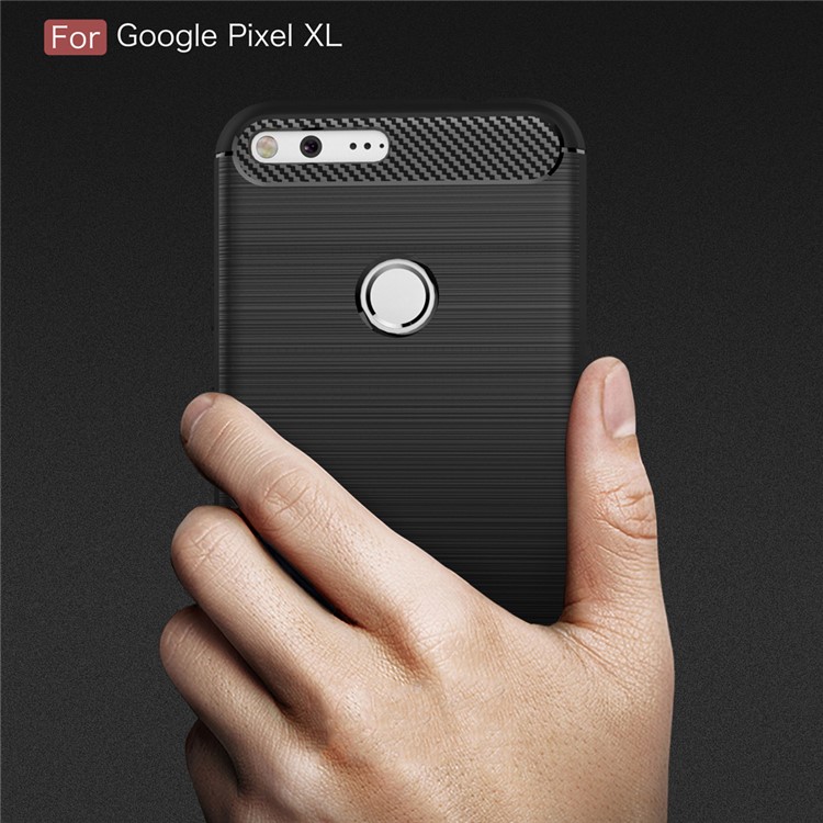 Carbon Fibre Brushed TPU Shell for Google Pixel XL - Black-9