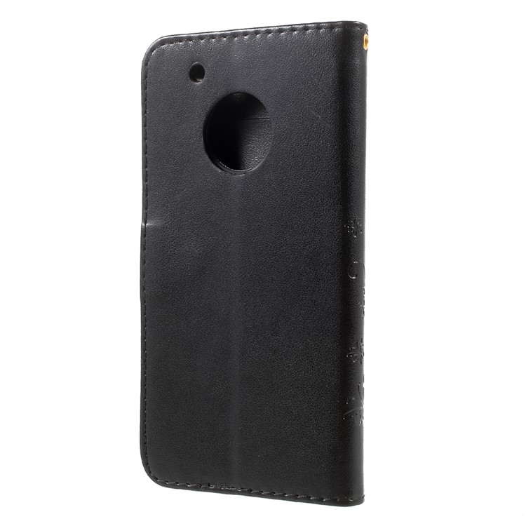 Butterfly Flowers Pattern Leather Wallet Case for Motorola Moto G5 Plus - Black-3
