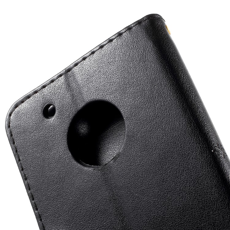 Butterfly Flowers Pattern Leather Wallet Case for Motorola Moto G5 Plus - Black-7
