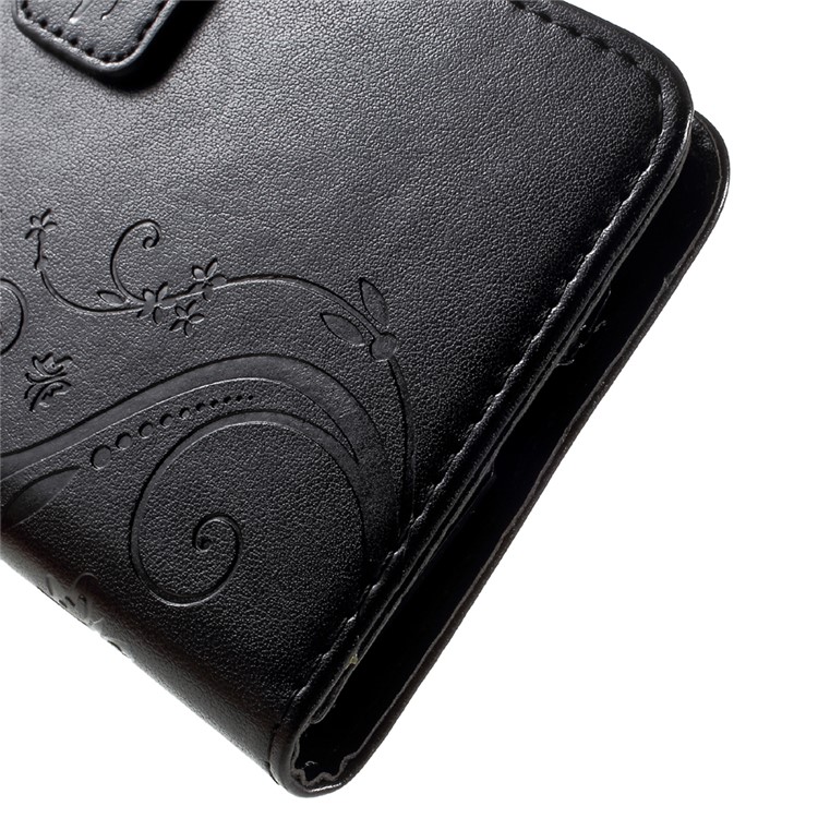 Butterfly Flowers Pattern Leather Wallet Case for Motorola Moto G5 Plus - Black-8