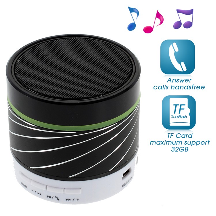 

Black Gaoke S07 Metal Bluetooth Speaker with Mic Support USB Flash Driver / TF Card / AUX