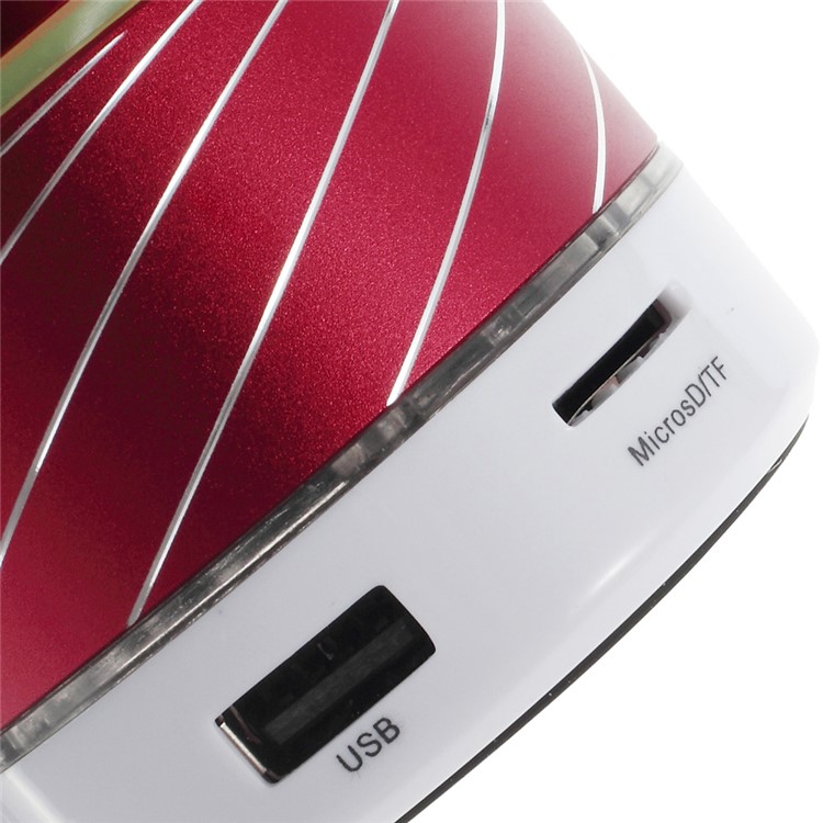 Red Gaoke S07 Metal Bluetooth Speaker with Mic Support USB Flash Driver / TF Card / AUX-4