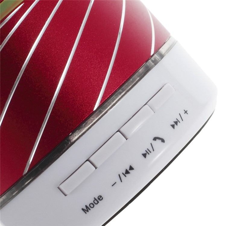 Red Gaoke S07 Metal Bluetooth Speaker with Mic Support USB Flash Driver / TF Card / AUX-6