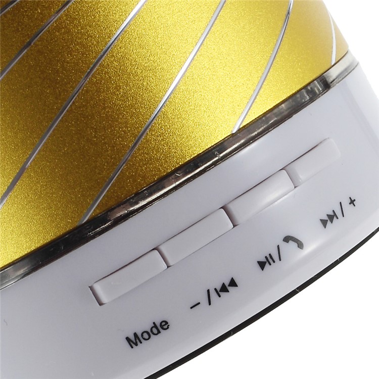 Gold Color Gaoke S07 Metal Bluetooth Speaker with Mic Support USB Flash Driver / TF Card / AUX-3