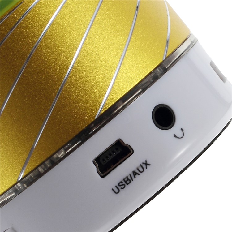 Gold Color Gaoke S07 Metal Bluetooth Speaker with Mic Support USB Flash Driver / TF Card / AUX-4