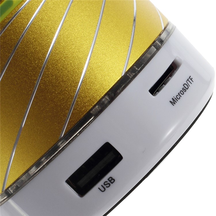 Gold Color Gaoke S07 Metal Bluetooth Speaker with Mic Support USB Flash Driver / TF Card / AUX-5