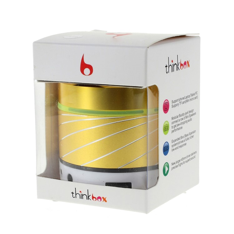 Gold Color Gaoke S07 Metal Bluetooth Speaker with Mic Support USB Flash Driver / TF Card / AUX-9
