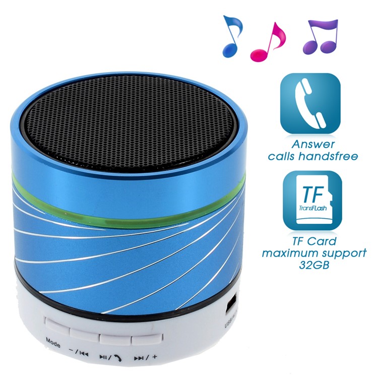 Blue Gaoke S07 Metal Bluetooth Speaker with Mic Support USB Flash Driver / TF Card / AUX-1