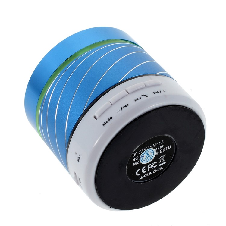 Blue Gaoke S07 Metal Bluetooth Speaker with Mic Support USB Flash Driver / TF Card / AUX-2