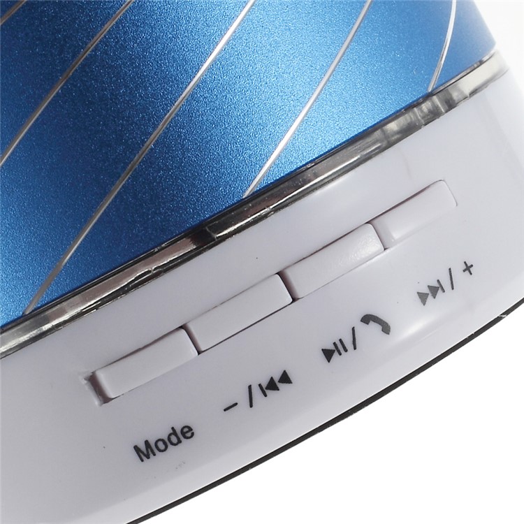 Blue Gaoke S07 Metal Bluetooth Speaker with Mic Support USB Flash Driver / TF Card / AUX-3