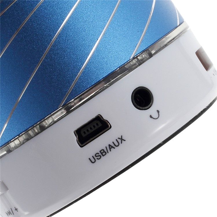 Blue Gaoke S07 Metal Bluetooth Speaker with Mic Support USB Flash Driver / TF Card / AUX-4