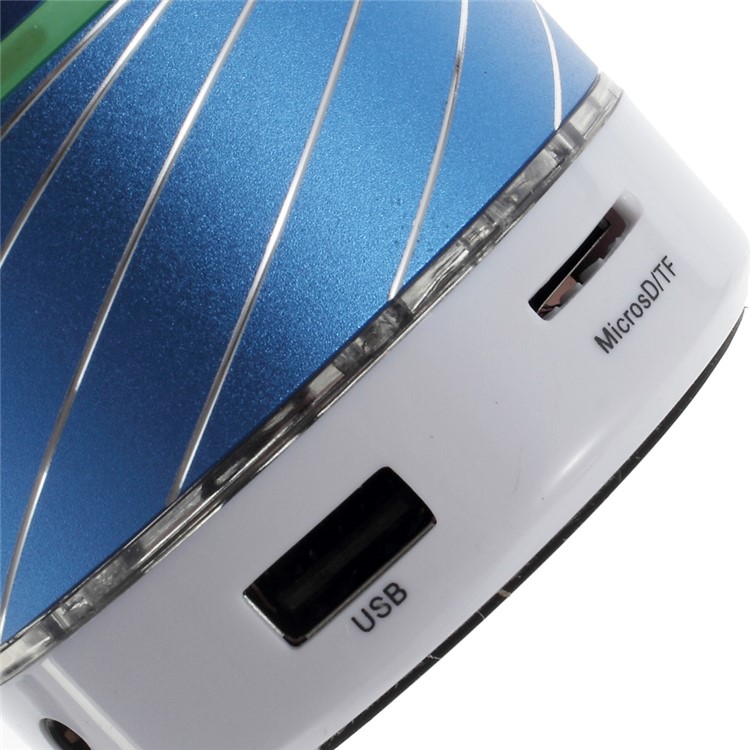 Blue Gaoke S07 Metal Bluetooth Speaker with Mic Support USB Flash Driver / TF Card / AUX-5