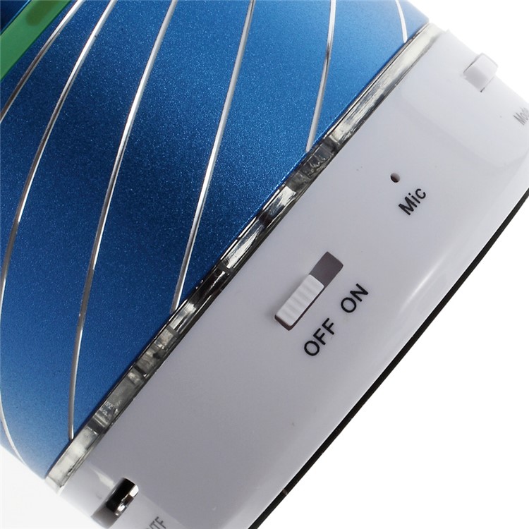 Blue Gaoke S07 Metal Bluetooth Speaker with Mic Support USB Flash Driver / TF Card / AUX-6