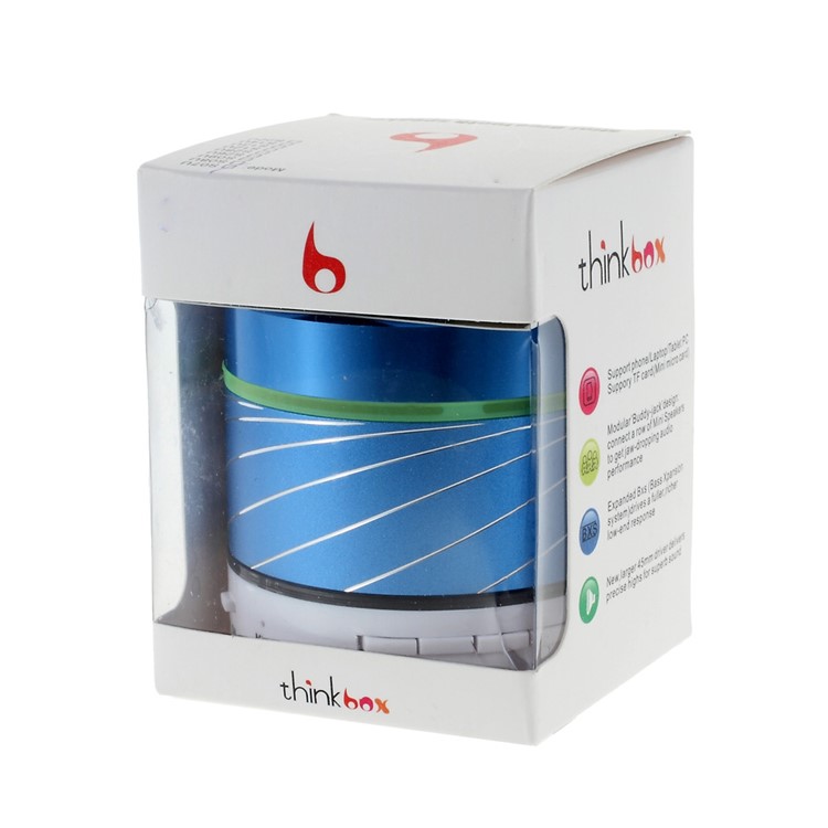 Blue Gaoke S07 Metal Bluetooth Speaker with Mic Support USB Flash Driver / TF Card / AUX-9
