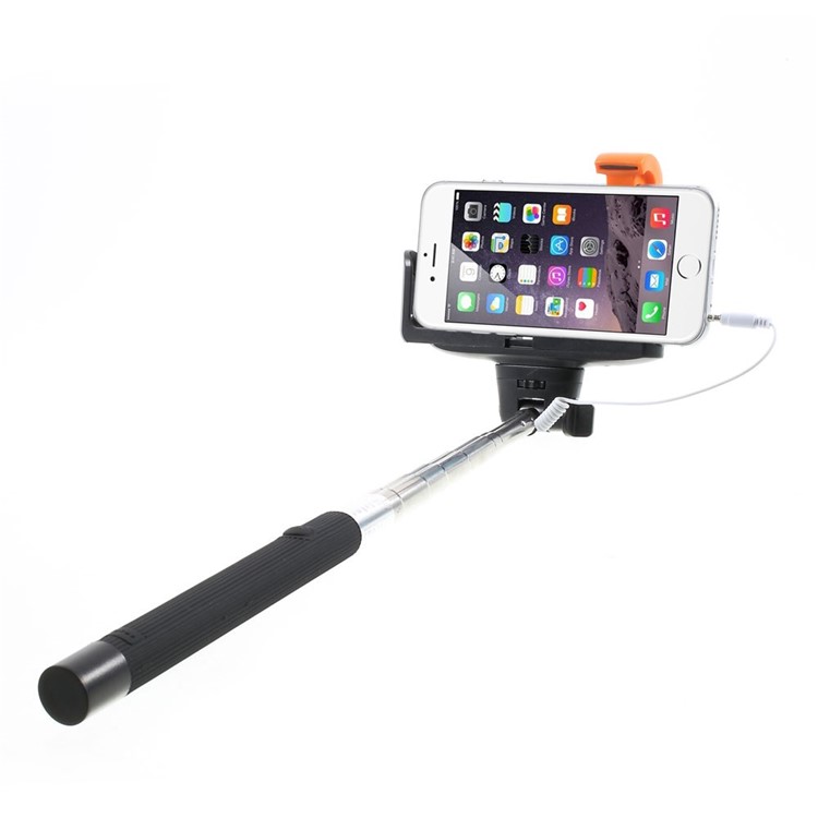 Black KJSTAR 3.5mm Audio Cable Handheld Extendable Monopod for iPhone Samsung HTC Sony etc (Z07-7)-1