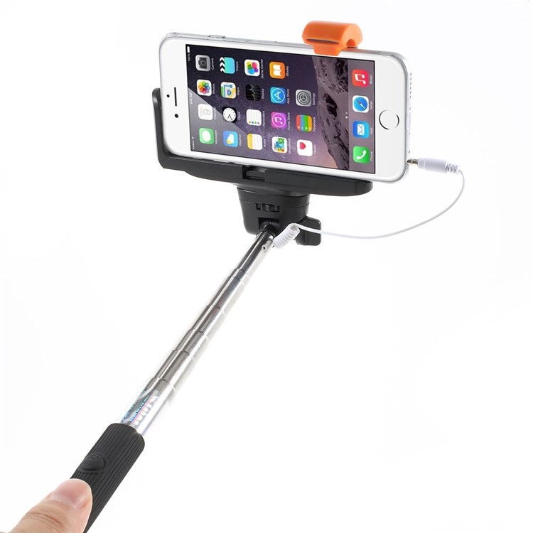 Black KJSTAR 3.5mm Audio Cable Handheld Extendable Monopod for iPhone Samsung HTC Sony etc (Z07-7)-2