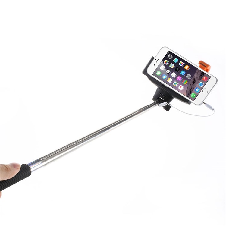 Black KJSTAR 3.5mm Audio Cable Handheld Extendable Monopod for iPhone Samsung HTC Sony etc (Z07-7)-4