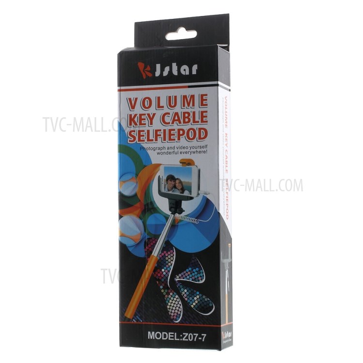 Black KJSTAR 3.5mm Audio Cable Handheld Extendable Monopod for iPhone Samsung HTC Sony etc (Z07-7)-9