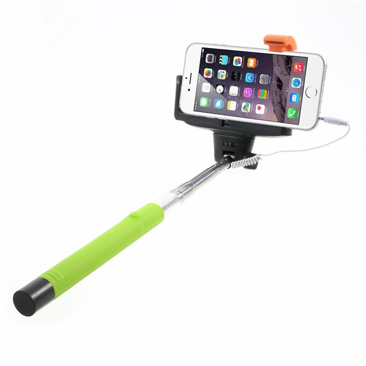 Green KJSTAR 3.5mm Audio Cable Handheld Extendable Monopod for iPhone Samsung HTC Sony etc (Z07-7)-1