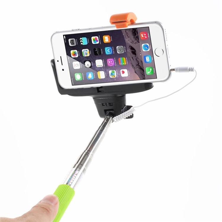 Green KJSTAR 3.5mm Audio Cable Handheld Extendable Monopod for iPhone Samsung HTC Sony etc (Z07-7)-3
