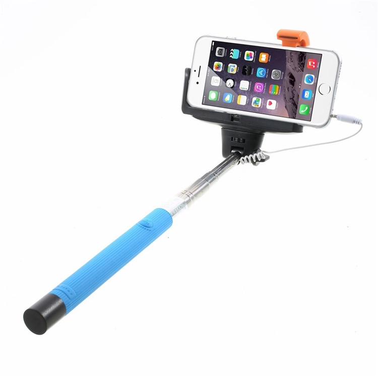Blue KJSTAR 3.5mm Audio Cable Handheld Extendable Monopod for iPhone Samsung HTC Sony etc (Z07-7)-1