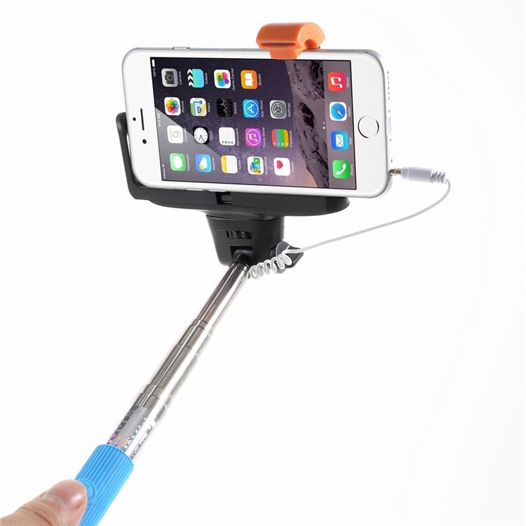 Blue KJSTAR 3.5mm Audio Cable Handheld Extendable Monopod for iPhone Samsung HTC Sony etc (Z07-7)-3