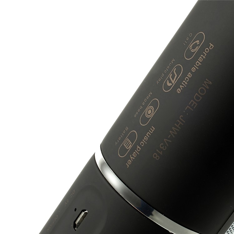JHW-V318 Stereo Bluetooth Speaker with Colorful LED Support TF Card / Aux-input / FM - Black-8