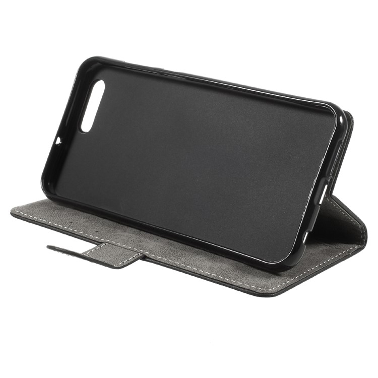 Flip Leather Cover Stand Card Holder Phone Case for Asus Zenfone 4 ZE554KL - Black-3