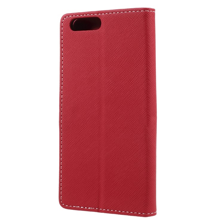 Cross Texture Leather Wallet Stand Phone Shell for Asus Zenfone 4 ZE554KL - Red-2