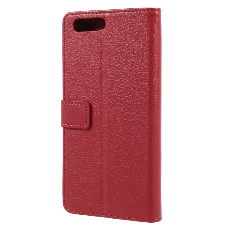 For Asus Zenfone 4 ZE554KL Litchi Grain PU Leather Wallet Phone Cover with Stand - Red-2