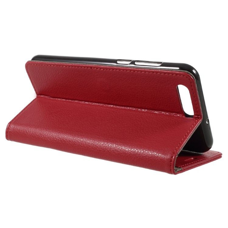 For Asus Zenfone 4 ZE554KL Litchi Grain PU Leather Wallet Phone Cover with Stand - Red-5
