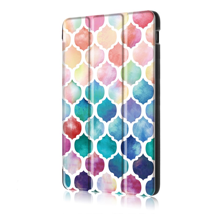 Pattern Printing Foldable Tri-fold Stand Leather Tablet Folio Shell for Asus Zenpad 10 Z301MFL - Colorized Checks-4